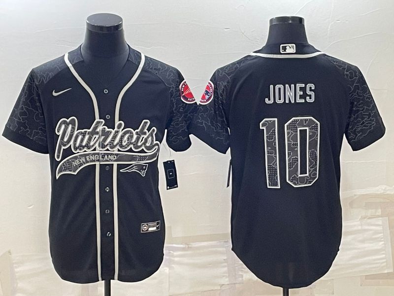Men New England Patriots #10 Jones Black Reflector 2022 Nike Co branded NFL Jerseys->chicago bulls->NBA Jersey